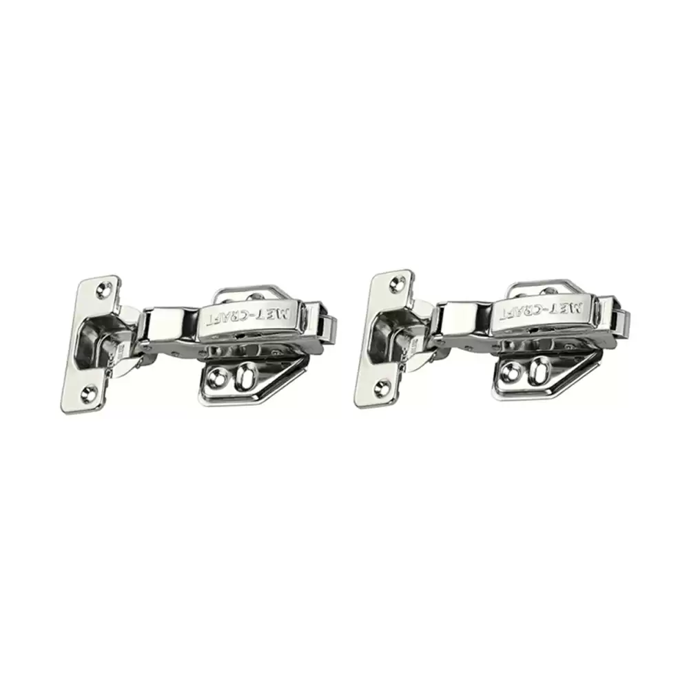 Met Craft Stainless Steel Be Blue Soft Close Hydraullic Clip On Concealed Hinges 0 Degree Crank (Silver) - (MCAH-011-0-S)