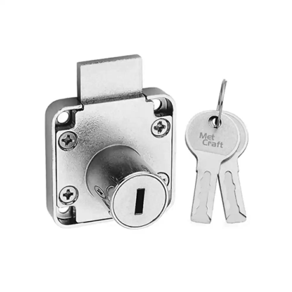 Met Craft Zinc Wave Multipurpose Lock With 2 Wave Cutting Key (Chrome)