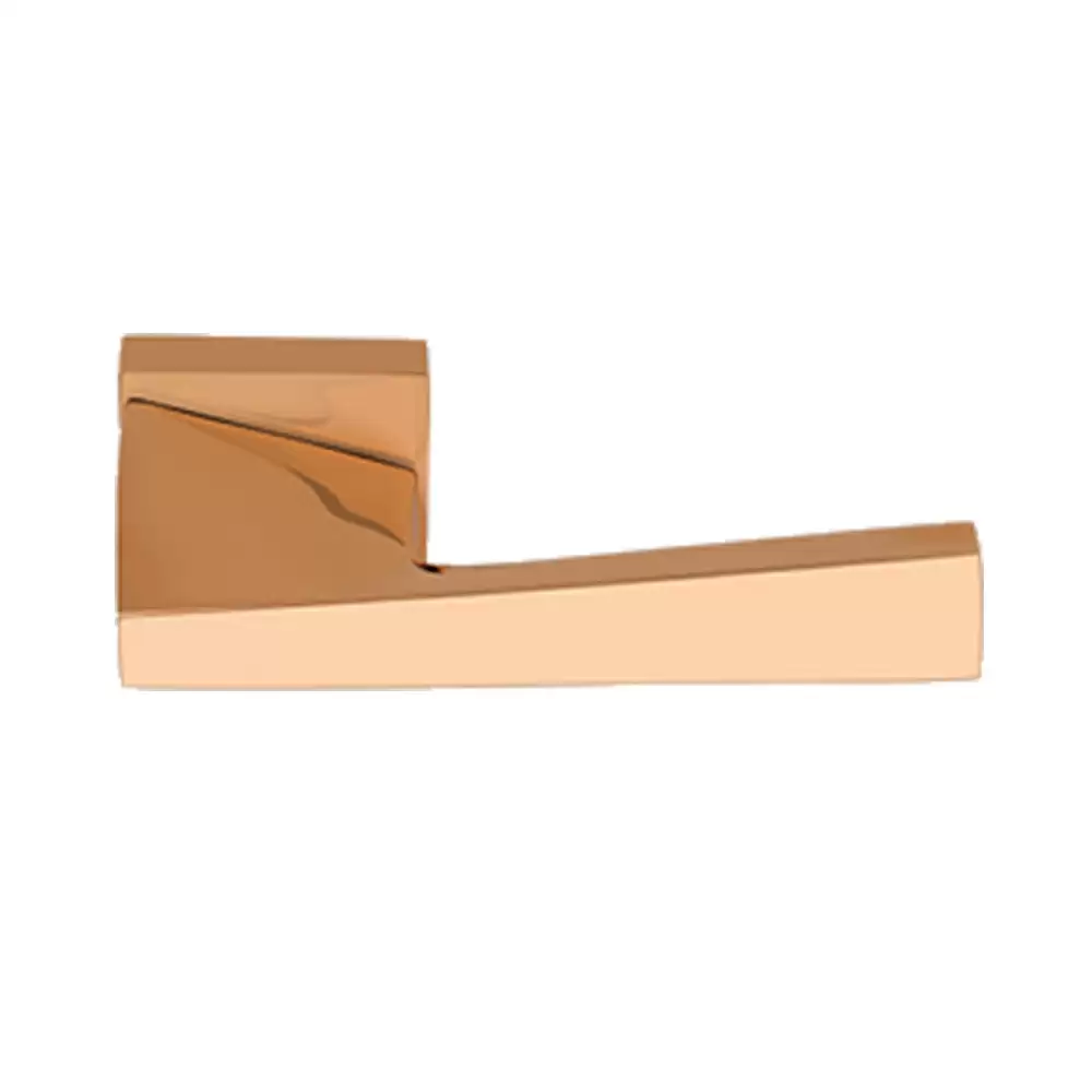 KBI Nexa Brass Rose Mortise Door Handle - (Rose Gold PVD Finish)