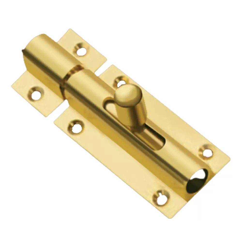 KBI PBL444 Brass Baby Latch 10mm Plain Tower Bolt, 3 Inch (Stainless Steel)