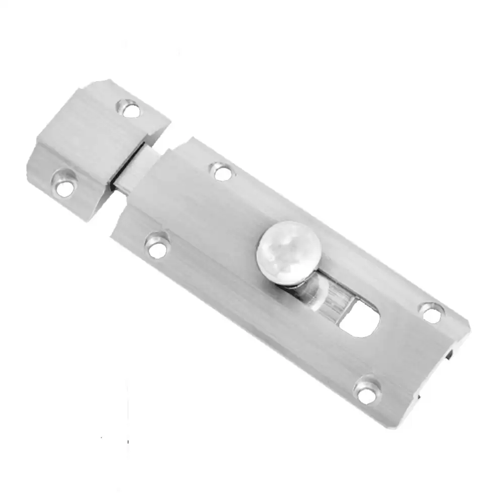 KBI RBL415 Brass Baby Latch (Square Rod) Royal Tower Bolt, 3 Inch (Stainless Steel)