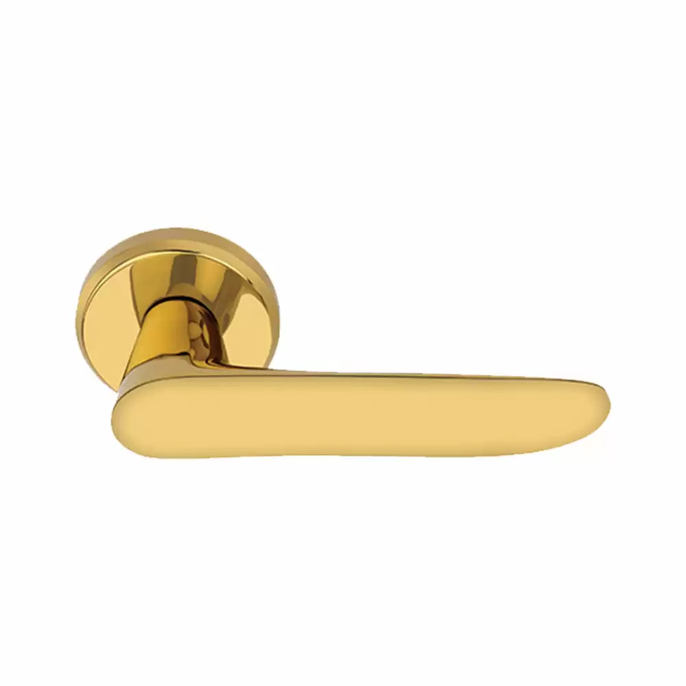 KBI Reno 4 Brass Rose Mortise Door Handle - (Gold PVD Finish)