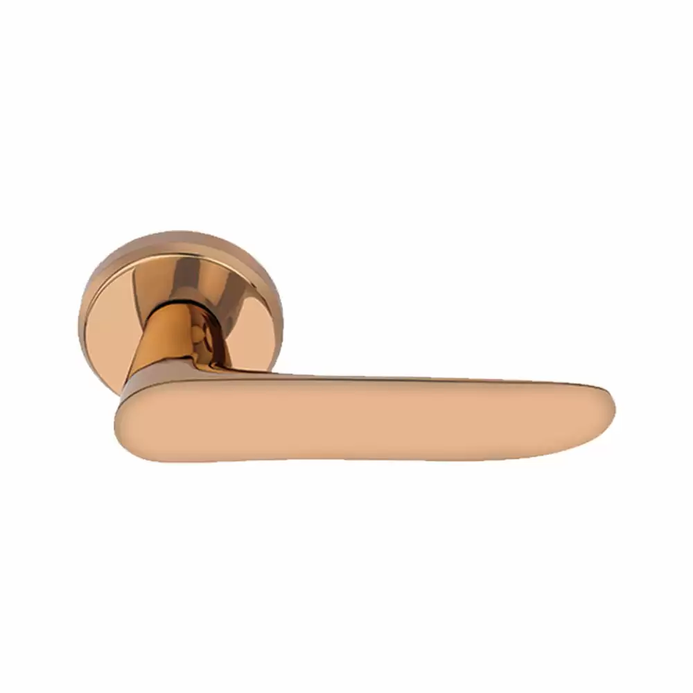 KBI Reno 4 Brass Rose Mortise Door Handle - (Rose Gold PVD Finish)