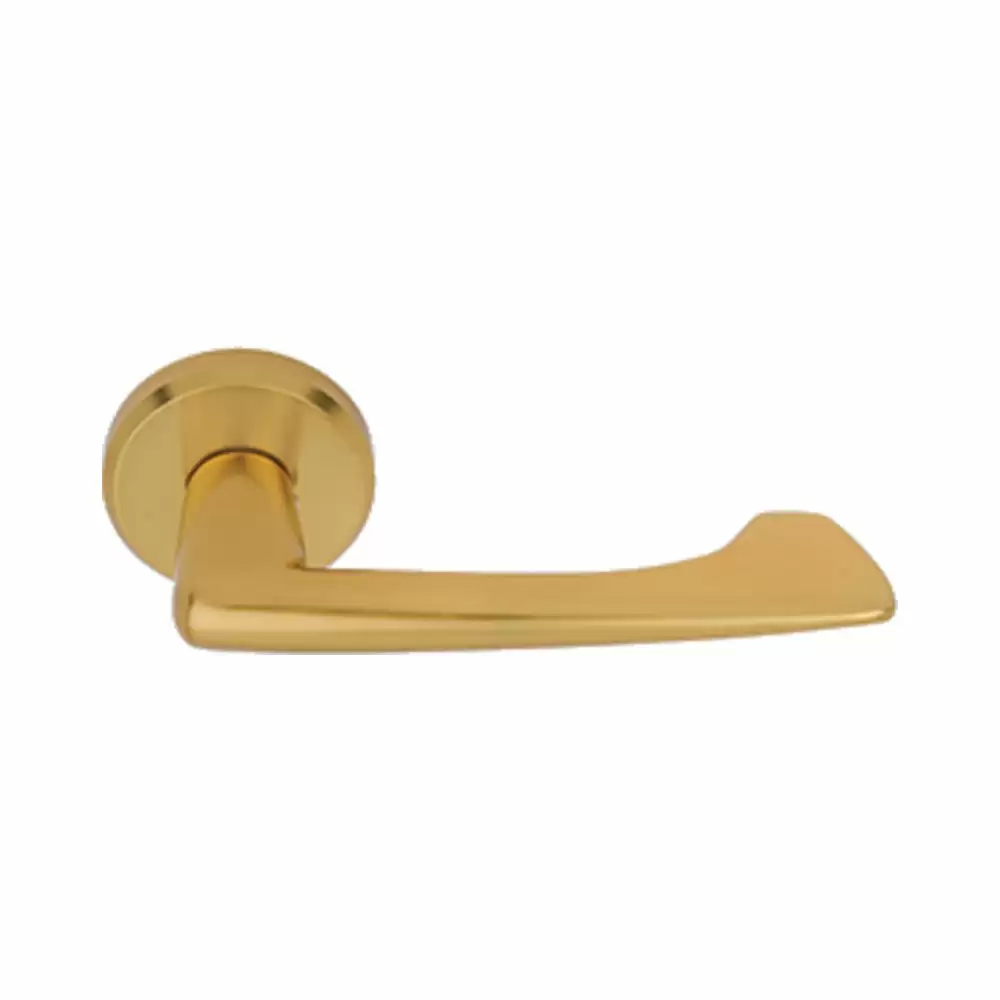 KBI Reva Brass Rose Mortise Door Handle - (Gold PVD Finish)