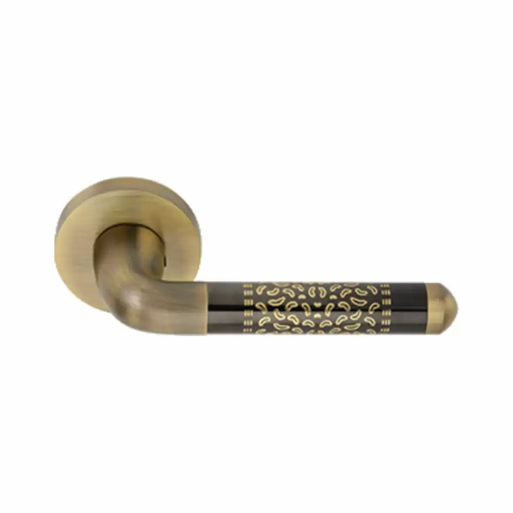 KBI Siko Brass Rose Mortise Door Handle - (Antique Black Finish)