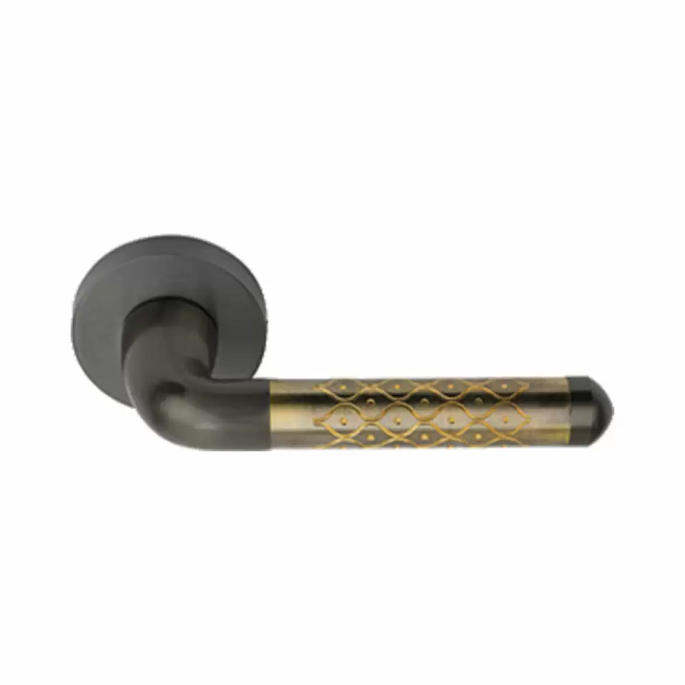 KBI Siko Brass Rose Mortise Door Handle - (Matt Gold GRT Finish)