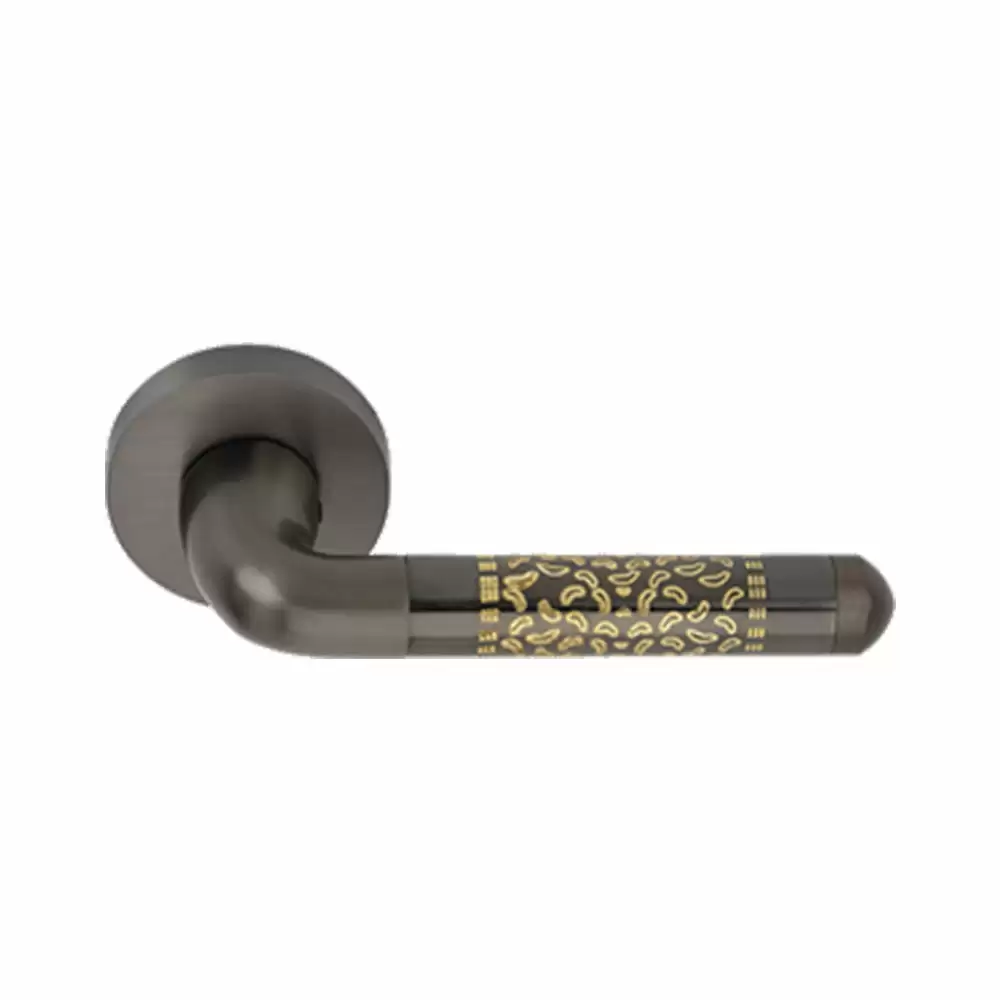 KBI Siko Brass Rose Mortise Door Handle - (Matt Gray GRT Finish)