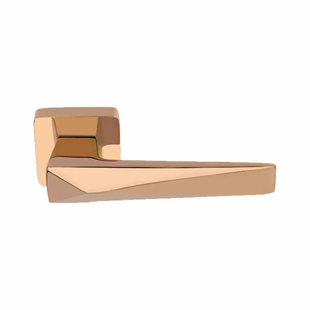 KBI Trivago Brass Rose Mortise Door Handle - (Rose Gold PVD Finish)