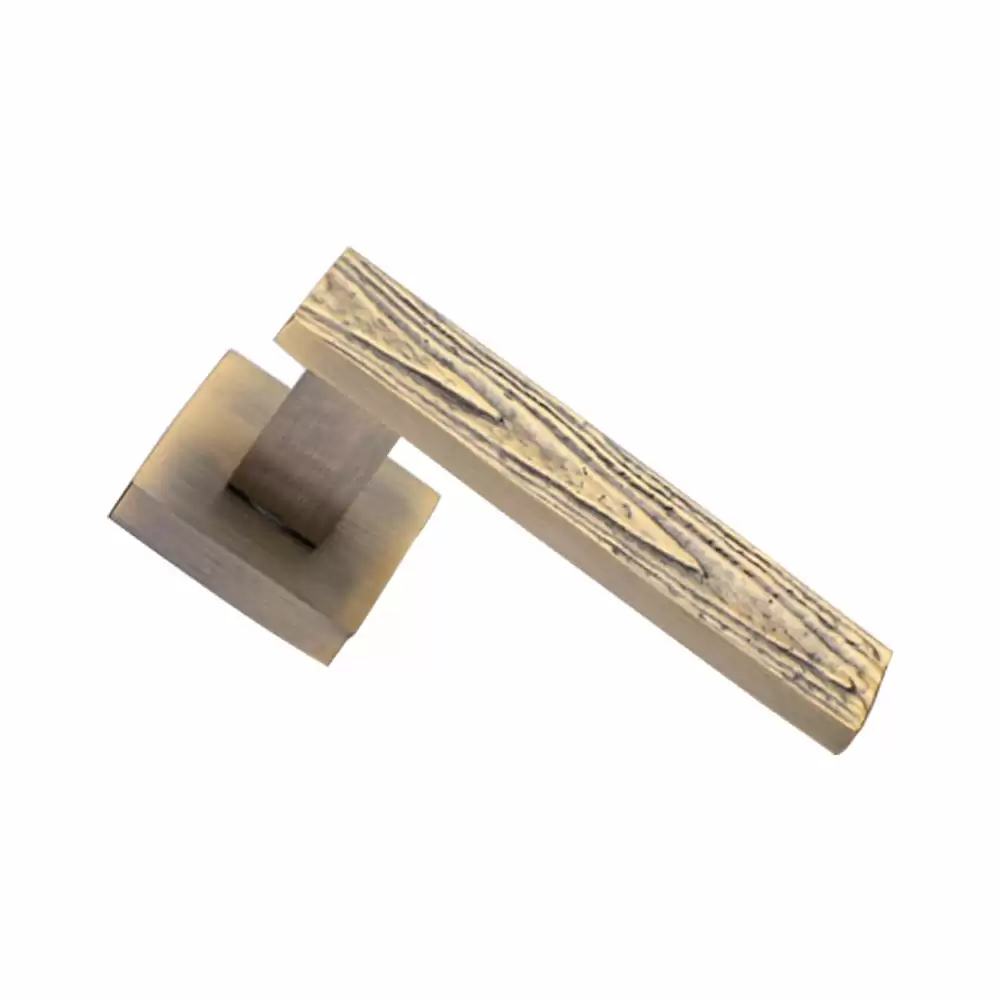 KBI Veneer Brass Rose Mortise Door Handle - (Antique Finish)