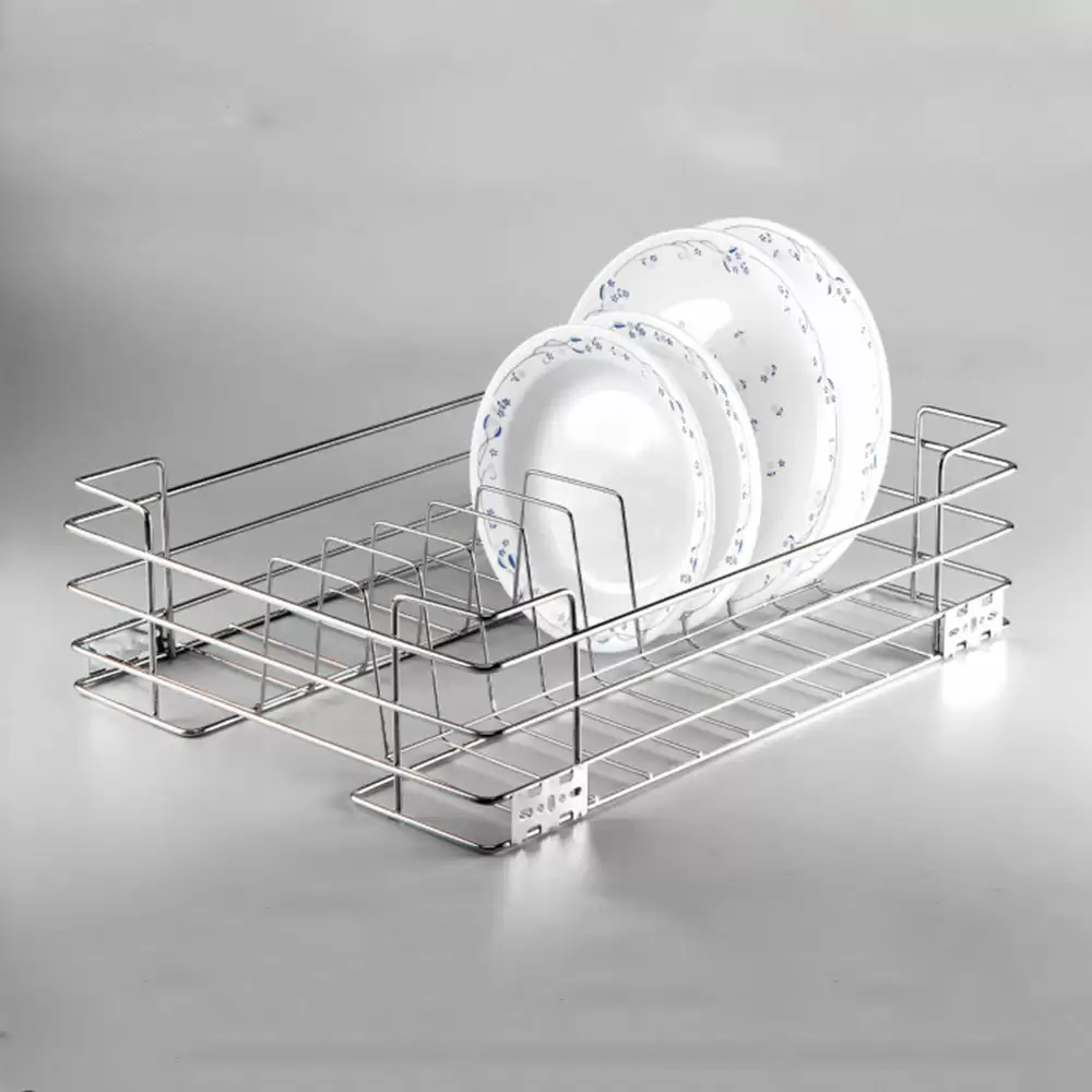 Peacock Kitchen Multipurpose Stainless Steel Wire Plate Basket - (21 W x 20 D x 6 H) Inch