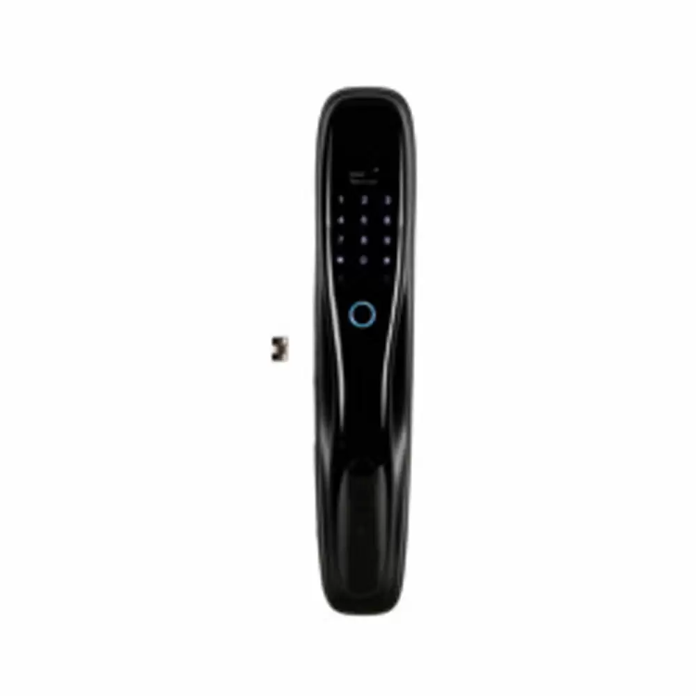 Hafele RE-Twist N Push Smart Door Lock for Home With Pin Code, RFID, Fingerprint, Mobile Access & Mechanical Key, Black