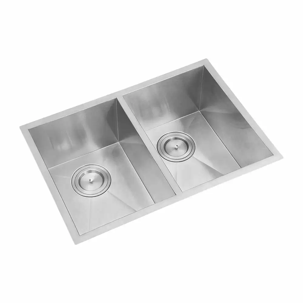 Anupam Prism Designer Stainless Steel Double Bowl Kitchen Sink with Waste Coupling - Satin (29 L x 20 W x 10 D) Inch