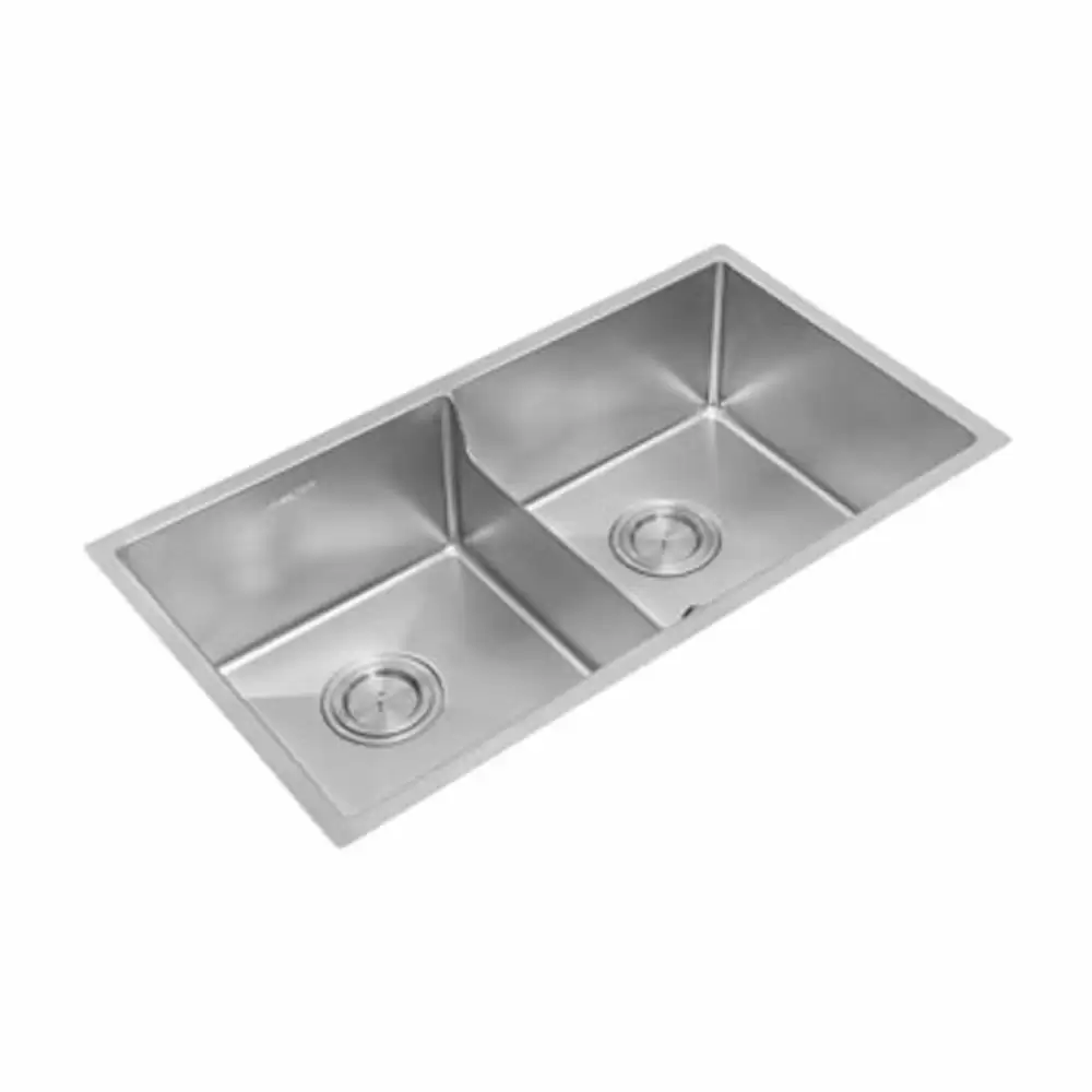 Anupam Prism Designer Stainless Steel Double Bowl Kitchen Sink & Waste Coupling - Satin (45 L x 20 W x 10 D) Inch