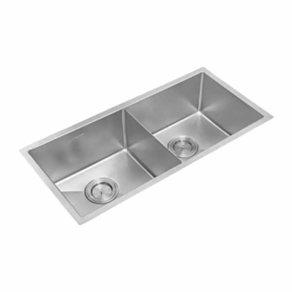 Anupam Prism Designer Stainless Steel Double Bowl Kitchen Sink with Waste Coupling - Satin (37 L x 18 W x 10 D) Inch