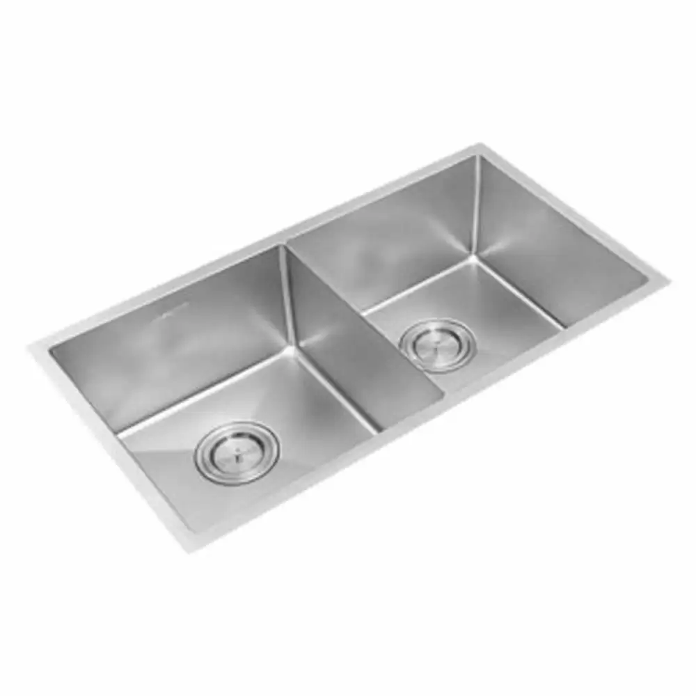 Anupam Prism PS737DS Designer Stainless Steel Double Bowl Kitchen Sink with Waste Coupling - Satin (36 L x 20 W x 10 D) Inch