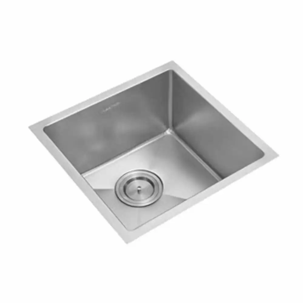 Anupam Prism Designer Stainless Steel Single Bowl Kitchen Sink with Waste Coupling - Satin (20 L x 20 W x 10 D) Inch