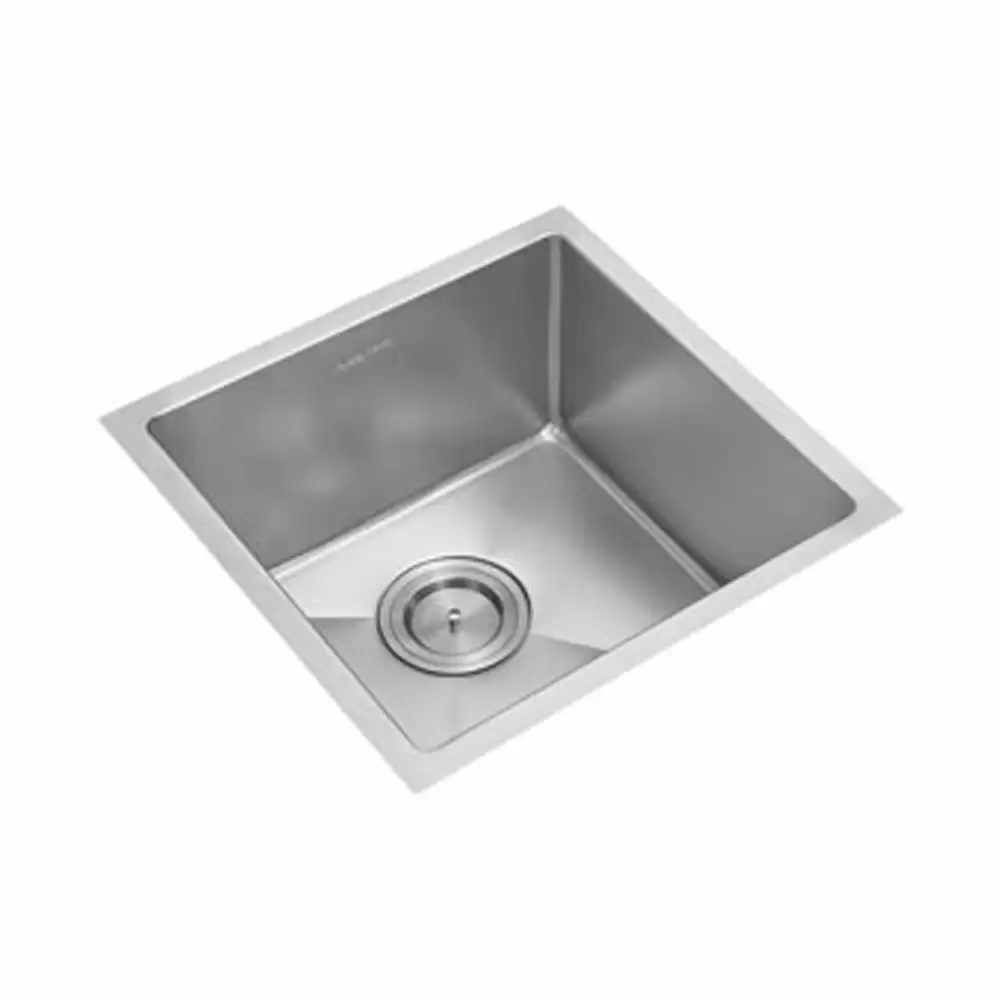 Anupam Prism Designer Stainless Steel Single Bowl Kitchen Sink with Waste Coupling - Satin (19 L x 19 W x 10 D) Inch