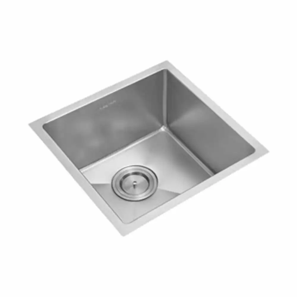 Anupam Prism Designer Stainless Steel Single Bowl Kitchen Sink with Waste Coupling - Satin (18 L x 16 W x 9 D) Inch