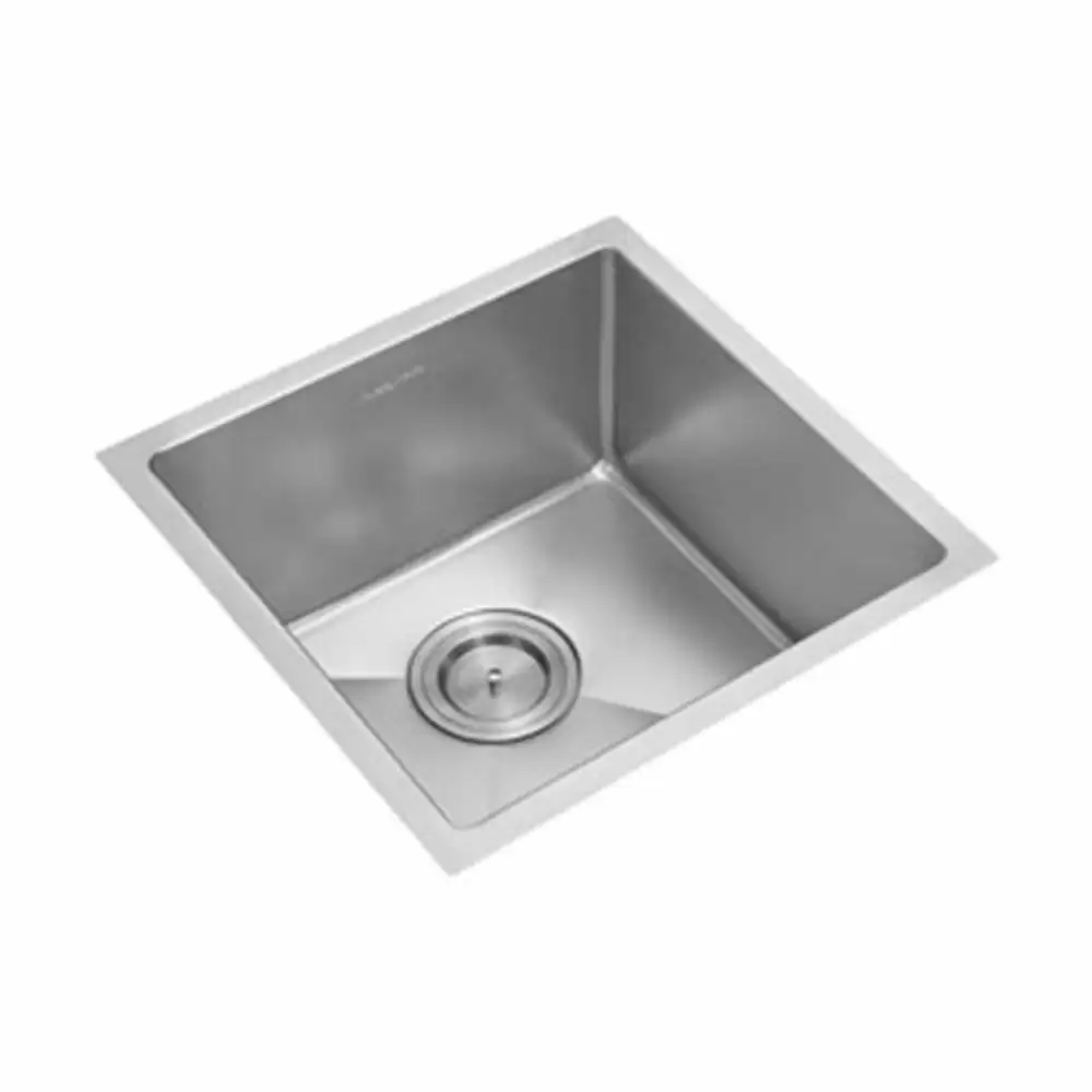 Anupam Prism Designer Stainless Steel Single Bowl Kitchen Sink with Waste Coupling - Satin (14 L x 12 W x 8 D) Inch