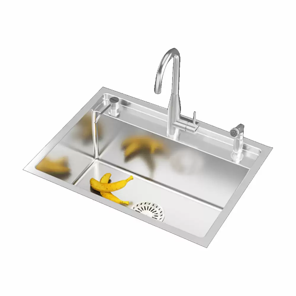 Anupam Unique Designer Stainless Steel Single Bowl Kitchen Sink with Accessories - Satin (24 L x 18 W x 9 D) Inch