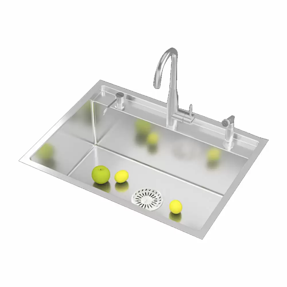 Anupam Unique Designer Stainless Steel Single Bowl Kitchen Sink with Accessories - Satin (27 L x 20 W x 10 D) Inch