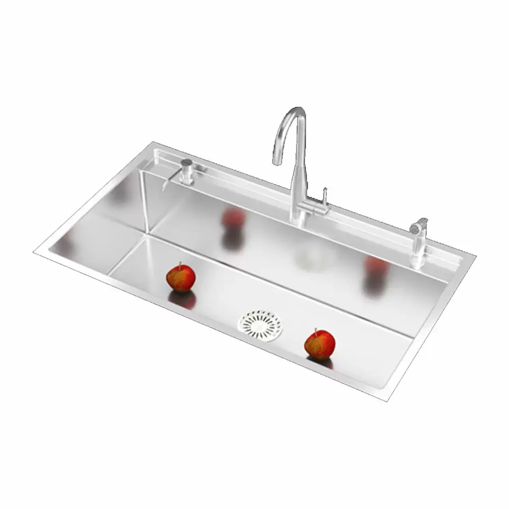 Anupam Unique Designer Stainless Steel Single Bowl Kitchen Sink with Accessories - Satin (36 L x 20 W x 10 D) Inch