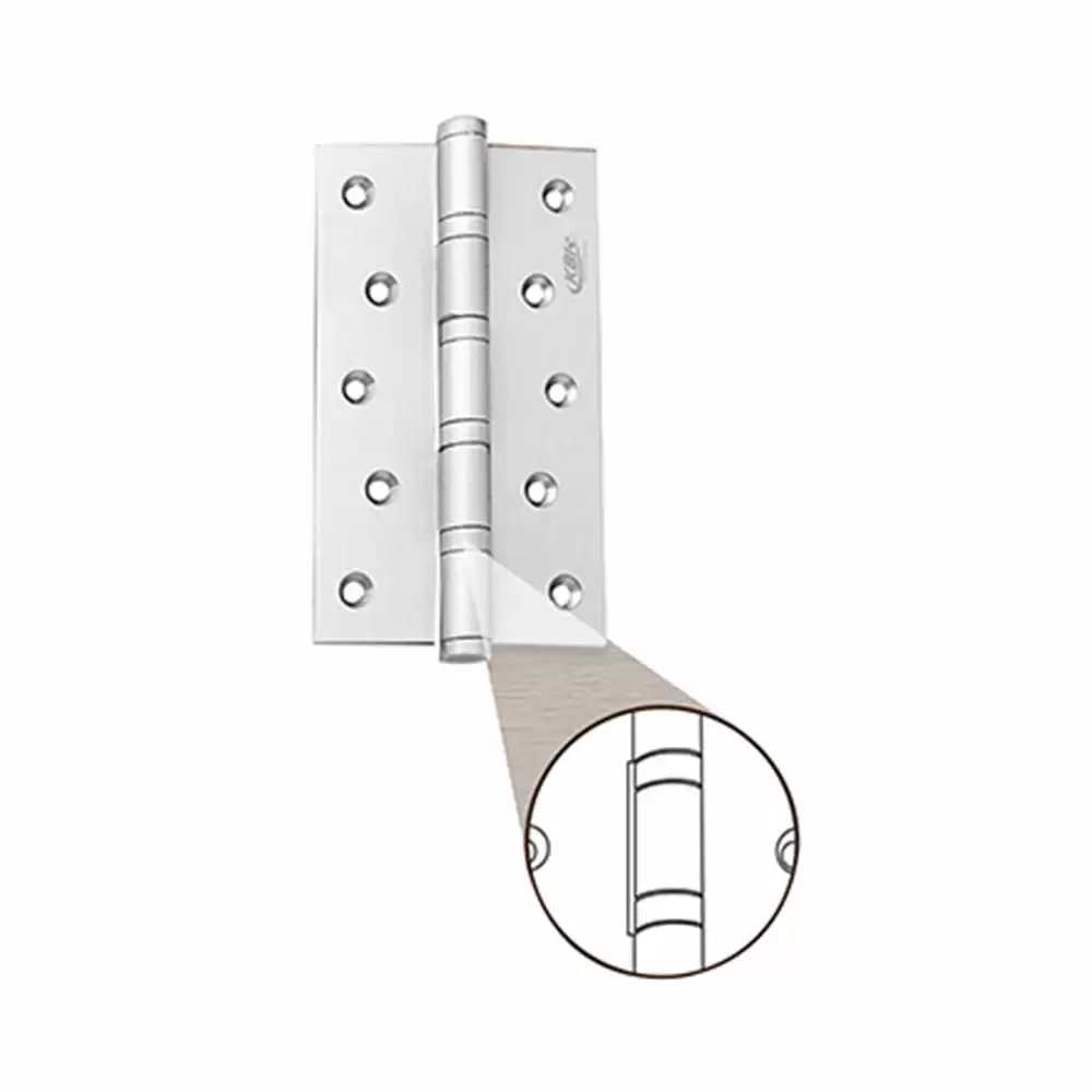 KBI BS0076 Brass Premium Bearing Smooth Butt Hinge (203 L x 76 W x 5 T) mm - Stainless Steel Finish 