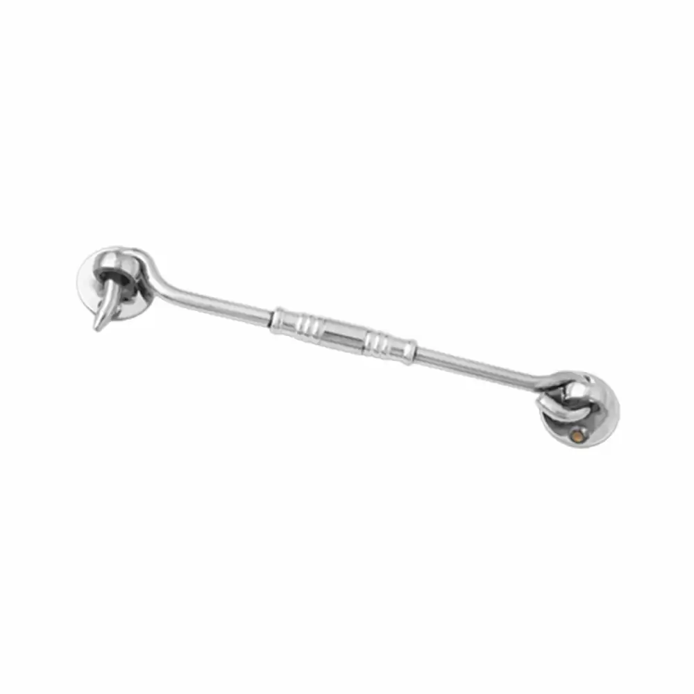 KBI FG0076 Fancy (M) Brass Gate/Door Hook - 4 Inch (Stainless Steel Finish)  