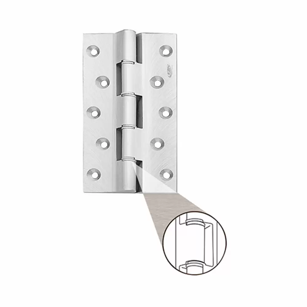 KBI RLWS35 Brass Premium Pin Lock Railway Washer Smooth Butt Hinge (100 L x 31 W x 4 T) mm - Stainless Steel Finish