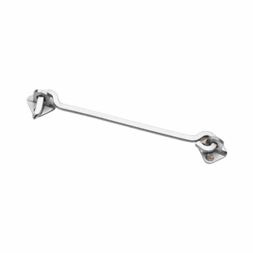 KBI SG0084 Square Brass Gate/Door Hook - 5 Inch (Stainless Steel Finish) 