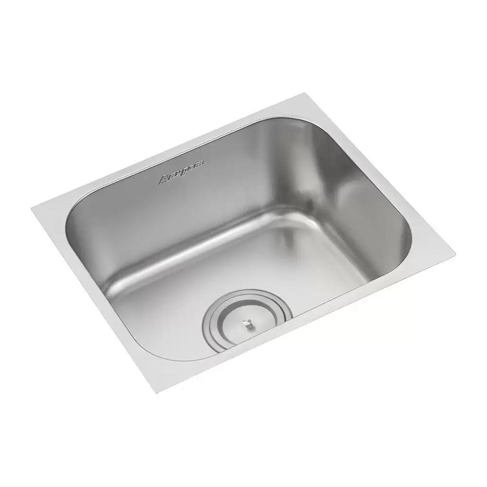 Anupam Ace Designer Stainless Steel 304 Single Bowl Kitchen Sink with Waste Coupling - Satin (15 L x 13 W x 7 D) Inch