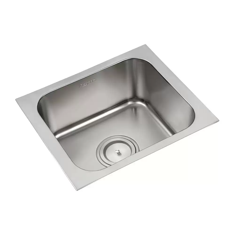 Anupam Ace Designer Stainless Steel 304 Single Bowl Kitchen Sink with Waste Coupling - Satin (19 L x 16 W x 8 D) Inch