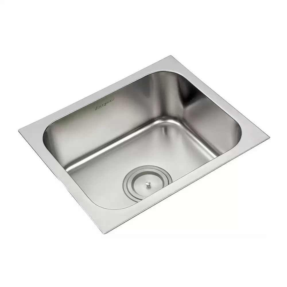 Anupam Ace Designer Stainless Steel 304 Single Bowl Kitchen Sink with Waste Coupling - Glossy (20 L x 17 W x 8 D) Inch