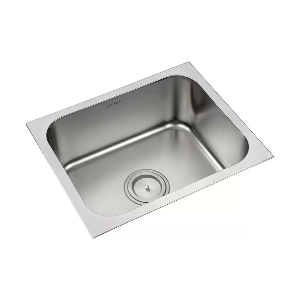 Anupam Ace Designer Stainless Steel 304 Single Bowl Kitchen Sink with Waste Coupling - Glossy (22 L x 18 W x 8 D) Inch