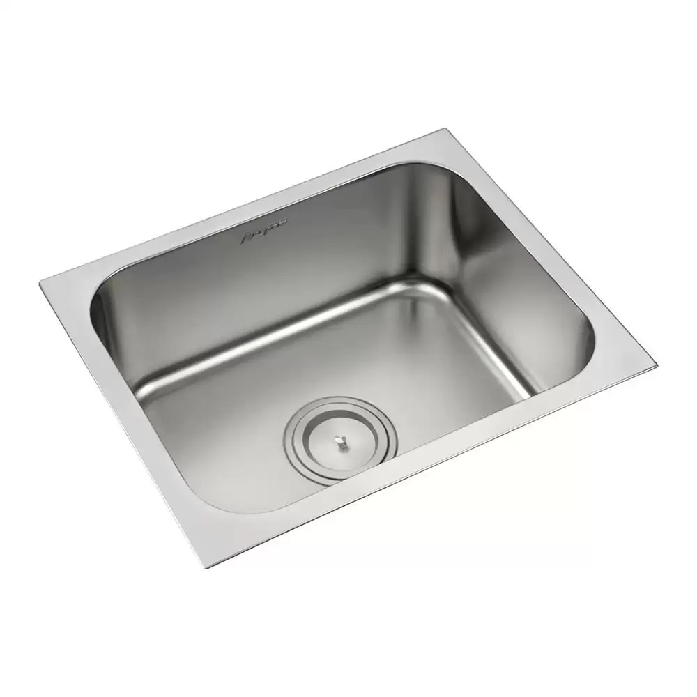 Anupam Ace Designer Stainless Steel 304 Single Bowl Kitchen Sink with Waste Coupling - Satin (22 L x 18 W x 9 D) Inch