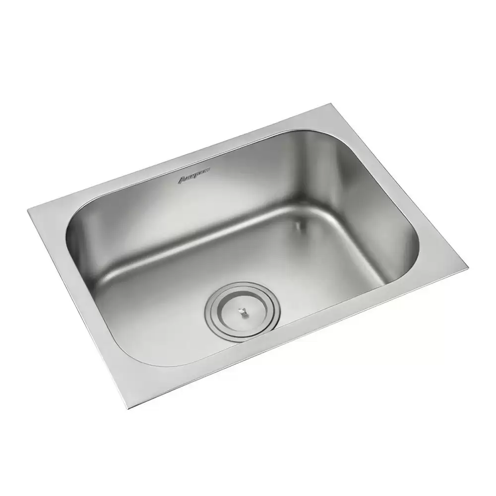 Anupam Ace Designer Stainless Steel 304 Single Bowl Kitchen Sink with Waste Coupling - Satin (24 L x 18 W x 8 D) Inch