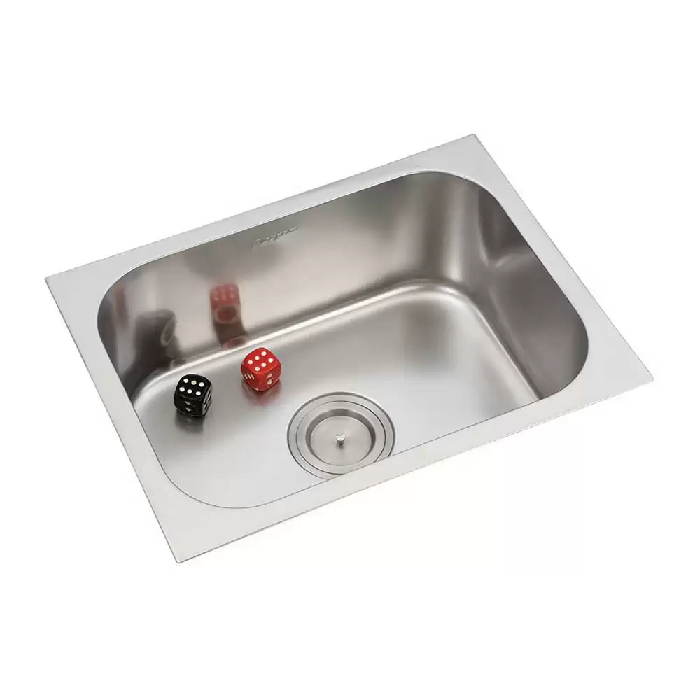 Anupam Ace Designer Stainless Steel 304 Single Bowl Kitchen Sink with Waste Coupling - Satin (24 L x 18 W x 10 D) Inch