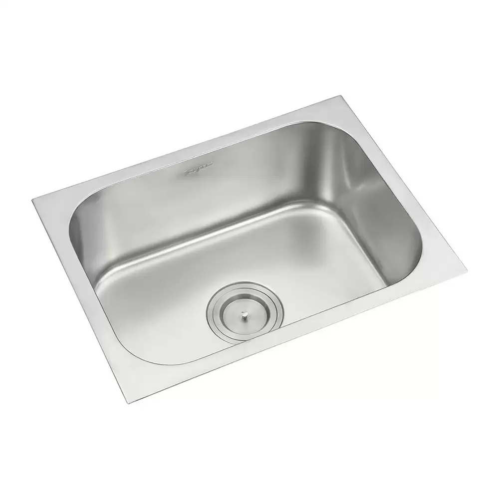 Anupam Ace Designer Stainless Steel 304 Single Bowl Kitchen Sink with Waste Coupling - Glossy (24 L x 20 W x 8 D) Inch