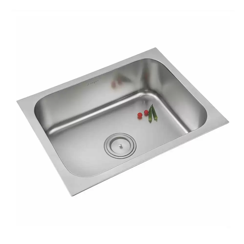 Anupam Ace Designer Stainless Steel 304 Single Bowl Kitchen Sink with Waste Coupling - Satin (27 L x 21 W x 9 D) Inch