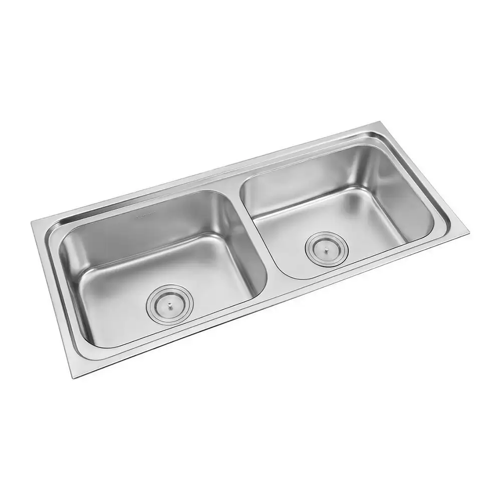 Anupam Luxe Designer Stainless Steel 304 Double Bowl Kitchen Sink with Waste Coupling - Satin (45 L x 20 W x 10 D) Inch