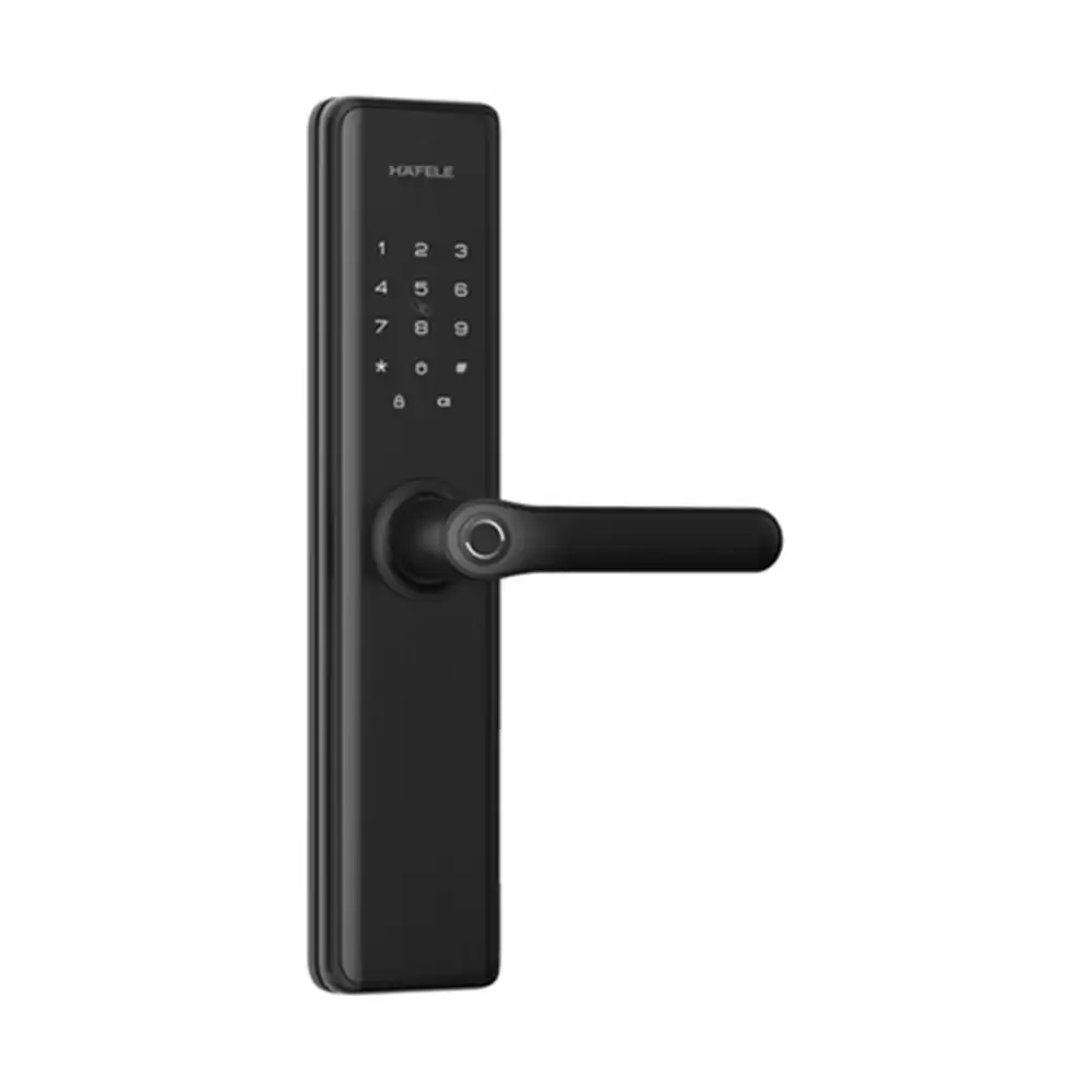 Hafele RE-Inspire Mortise Smart Door Lock For Home With Fingerprint, RFID, Pin Code, Mobile Access And Mechanical Key, Black