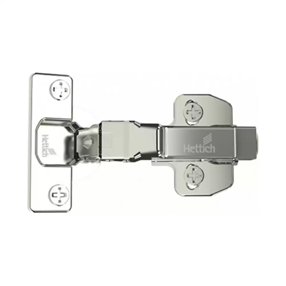 Hettich Onsys 4447i-TH52 Auto Closing Thick Door Full Overlay Concealed Hinge (0 Crank) with Mounting Plate & Cover Caps - 105°