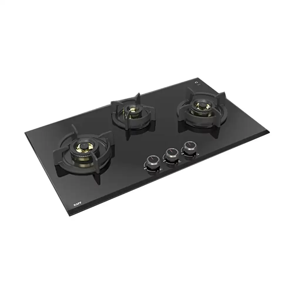 Kaff ASF783 78 cm 3 Burner Auto Ignition Glass Top Built in Hob - Black