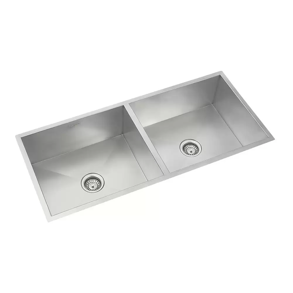 Anupam Cube Designer Stainless Steel 304 Double Bowl Kitchen Sink Waste Coupling - Satin (45 L x 20 W x 9 D) Inch