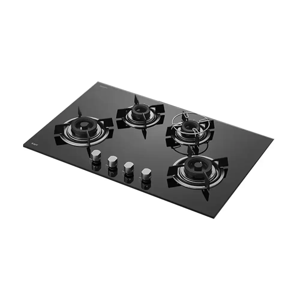 Kaff HBR 804A 80 cm 4 Burner Auto Ignition Glass Top Built in Hob - Black