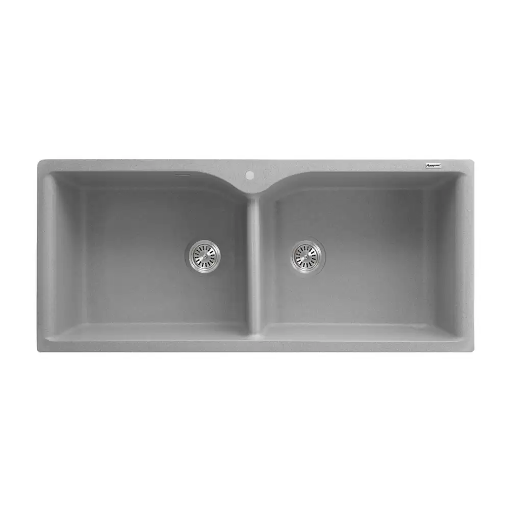 Anupam Kristal Designer Granite Double Bowl Kitchen Sink with Waste Coupling - Grey Granite (45 L x 20 W x 9 D) Inch