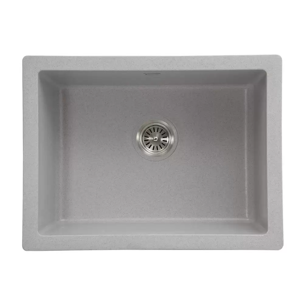 Anupam Kristal Designer Granite Single Bowl Kitchen Sink with Waste Coupling - Grey Granite (24 L x 18 W x 8 D) Inch