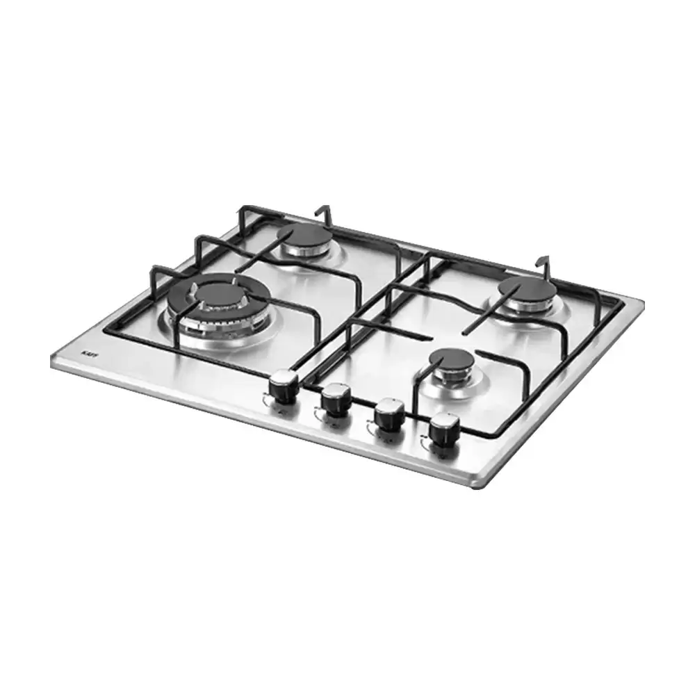 Kaff NE4B 60SS 60 cm 4 Burner Auto Ignition Glass Top Built in Hob - Silver