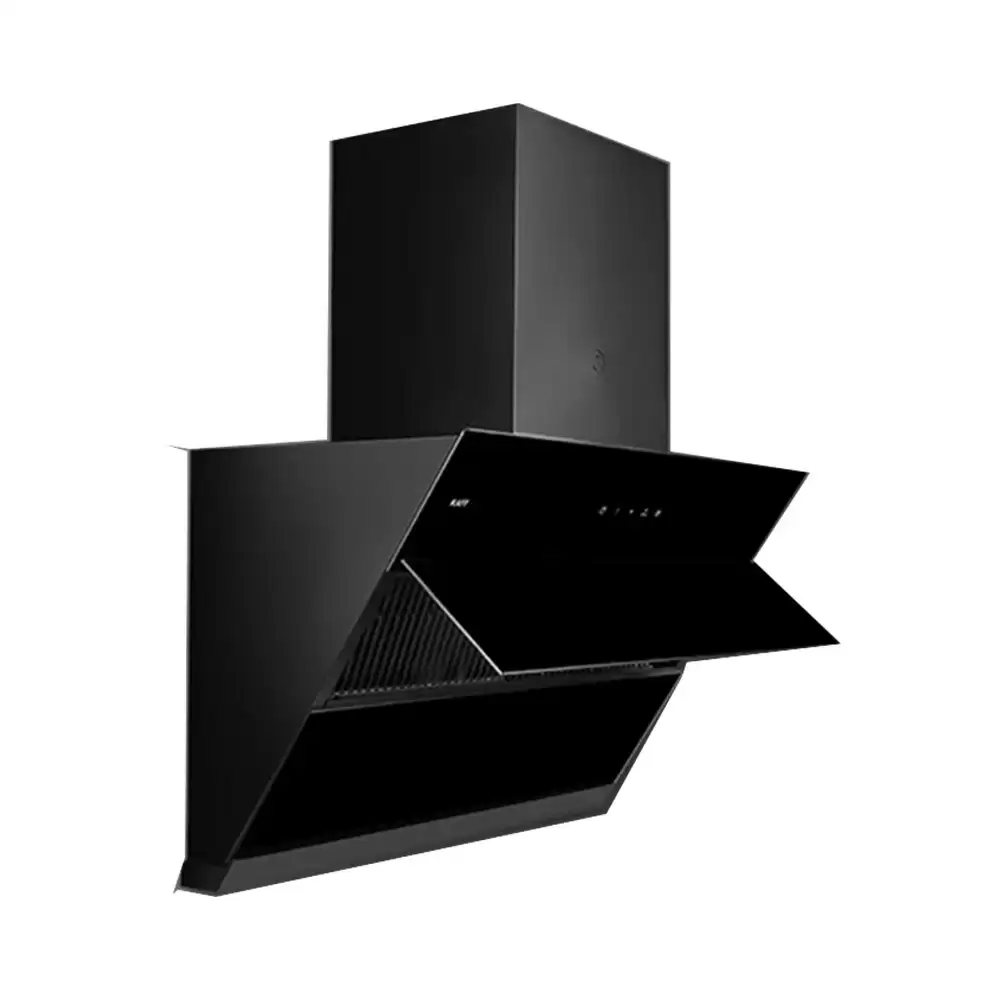 Kaff NOBELO LX DHC 75 Cm Filterless Hood Wall Mounted Kitchen Chimney, Suction Capacity 1250Nm3/h (Black)