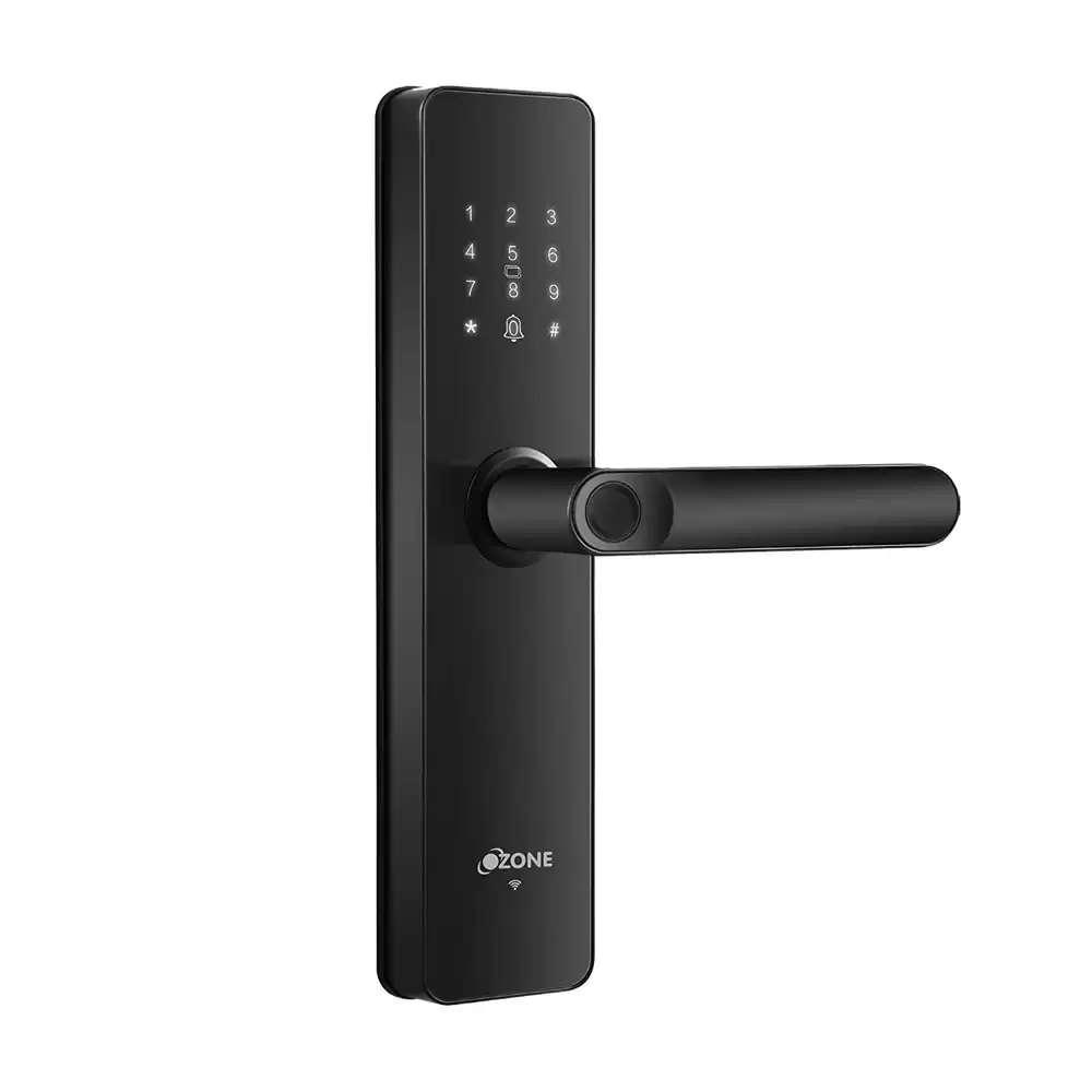 Ozone OZ-FDL-01-Lite Std Mortise Smart Door Lock for Home With RFID, Pin Code, Key, App & Fingerprint Access, Black (1 Year Warranty)